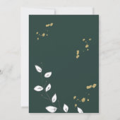 Foto Green Gold Line Art Floral Geometric Kaart (Achterkant)