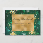 Foto: Green Gold Snowflake kerstfeestdag Feestdagenkaart (Achterkant)