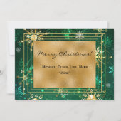 Foto: Green Gold Snowflake Xmas kerstfeestdag Feestdagenkaart (Achterkant)