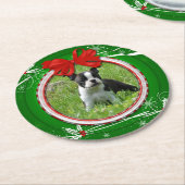 Foto Green Red Holly Berries Onderzetter lintpapie (Gebogen)