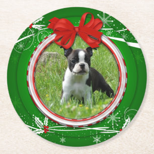 Foto Green Red Holly Berries Onderzetter lintpapie