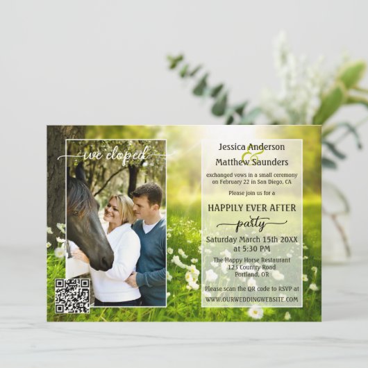 Foto Green Spring Script Country Post Wedding Kaart (Staand voorkant)