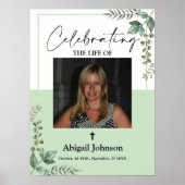 Foto Greenery Celebrating the life Funeral Poster (Voorkant)