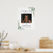 Foto Greenery Celebrating the life Funeral Poster (Keuken)