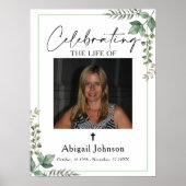 Foto Greenery Celebrating the life Funeral Poster (Voorkant)