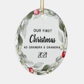 Foto Greenery | Eerste kerstkeramische versiering Keramisch Ornament (Rechts)