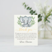 Foto Greenery Elephant Neutral Baby shower Kaart (Staand voorkant)