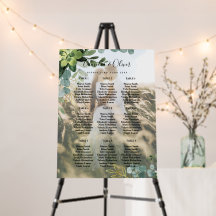 FOTO Greenery SEATING CHART 9 Table 18" x 24"