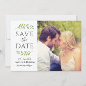 Foto: Greenery Wedding White Save The Date (Voorkant)