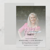 Foto Grijs 82e verjaardag uitnodiging (Voorkant / Achterkant)