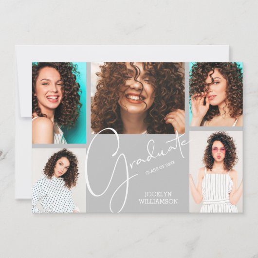 Foto grijs Afstuderen Kaart (Voorkant)