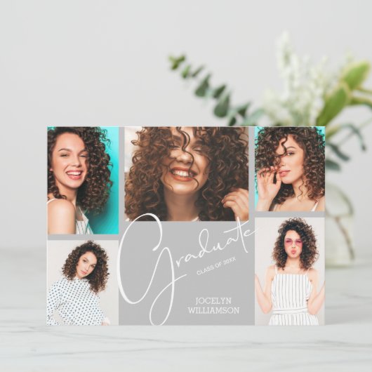 Foto grijs Afstuderen Kaart (Staand voorkant)