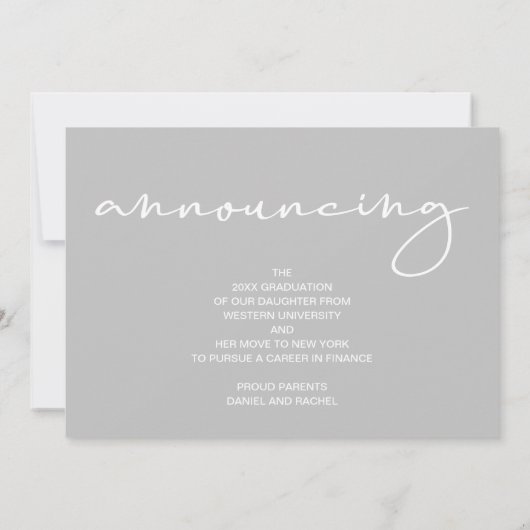 Foto grijs Afstuderen Kaart (Achterkant)