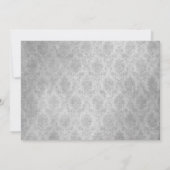 Foto Grijs Damask Monogram Huwelijksuitnodiging Kaart (Achterkant)