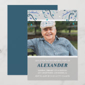 Foto grijs voor hem Confetti 96ste verjaardag Kaart (Voorkant / Achterkant)