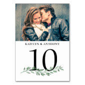 Foto Groen Bruiloft Tafelnummer Teken (Achterkant)