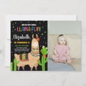 Foto Groen Bruin Llama Fun Llama Verjaardag Kaart (Voorkant)