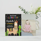 Foto Groen Bruin Llama Fun Llama Verjaardag Kaart (Staand voorkant)