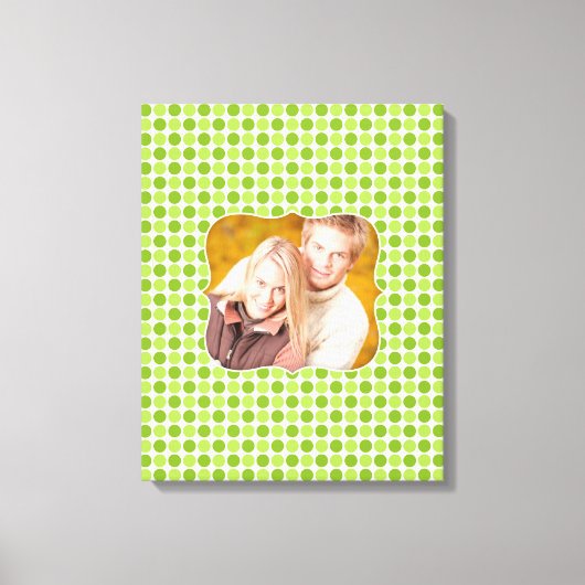 Foto Groen Polka [16x20] inch Canvas Print (Voorkant)