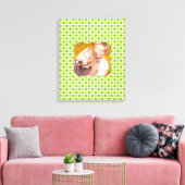 Foto Groen Polka [16x20] inch Canvas Print (Insitu (Woonkamer))
