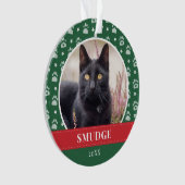 Foto groen wit handboek printpatroon ornament (voorkant)