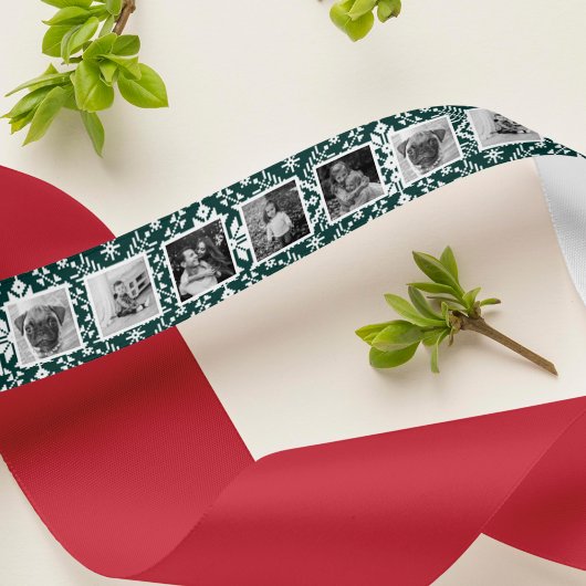 Foto groen & wit noords Sweater Satijnen Lint