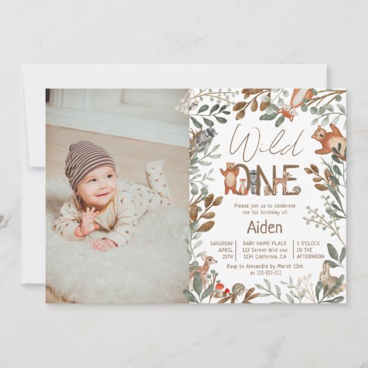 Foto groenbos bos bos voor 1 verjaardag kaart (Voorkant)