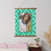 Foto Groene Drietonige Diamant Patroon Hangend Wandkleed (Slaapkamer)