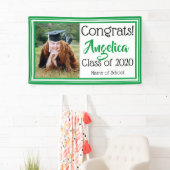 Foto Groene en Witte Schoolkleuren Spandoek (Insitu)