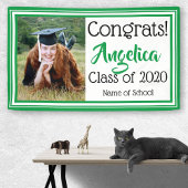 Foto Groene en Witte Schoolkleuren Spandoek