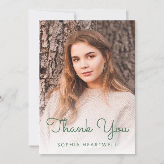 Foto Groene Glitter Drip Verjaardag Bedankkaart (Voorkant)