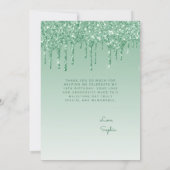 Foto Groene Glitter Drip Verjaardag Bedankkaart (Achterkant)
