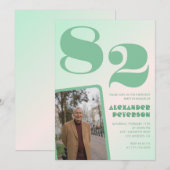 Foto groene gradiënt 82ste verjaardag kaart (Voorkant / Achterkant)