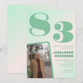 Foto groene gradiënt 83ste verjaardag kaart (Voorkant / Achterkant)