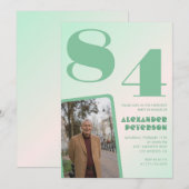 Foto groene gradiënt 84ste verjaardag  kaart (Voorkant / Achterkant)