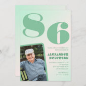 Foto Groene Gradiënt 86e verjaardag Kaart (Voorkant / Achterkant)