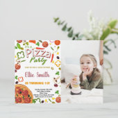 Foto Groene Groente Rode Pizza Verjaardag Kaart (Staand voorkant)