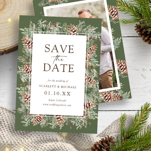Foto Groene Save The Date Kaart