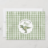 Foto Groene Stomp Chomp Roar Dinosaurus 1e verjaar Kaart (Achterkant)