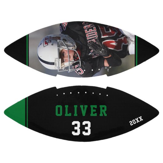 Foto groene zwarte afspeelnaam american football (Panelen)