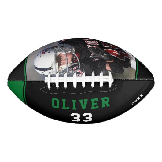 Foto groene zwarte afspeelnaam american football (Voorkant)