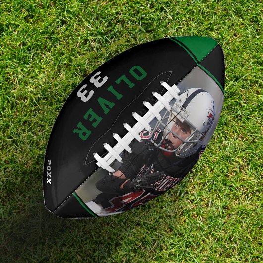 Foto groene zwarte afspeelnaam american football