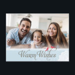FOTO GROET BRIEFKAART  warme wensen blauw<br><div class="desc">Stuur een extra speciaal bericht met stijl en pizza dit jaar... Gepersonaliseerd met uw gegevens en foto's mijn moderne vakantie producten zijn zeker te onderscheiden van de vlaag van de groeten uw vrienden en familie zal dit seizoen ontvangen en zal een speciaal aandenken dat zal worden gekoesterd lang nadat het...</div>