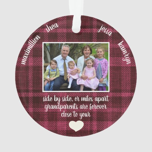 Foto Grootouders Dicht bij Je Hart Plakt Xmas Ornament (achterkant)