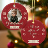 Foto Grootouders Eerste Kerst Gepersonaliseerd Keramisch Ornament