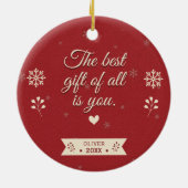 Foto Grootouders Eerste Kerst Gepersonaliseerd Keramisch Ornament (Achterkant)