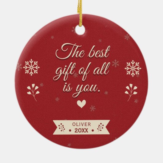 Foto Grootouders Eerste Kerst Gepersonaliseerd Keramisch Ornament (Achterkant)