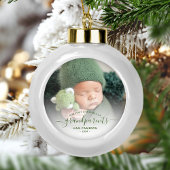 Foto grootouders Eerste Kerstgroen script Keramische Bal Ornament
