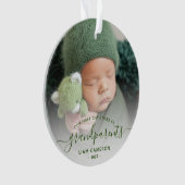 Foto grootouders Eerste Kerstgroen script Ornament (voorkant)