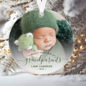 Foto Grootouders Eerste Kerstmis Groen Schrift Ornament